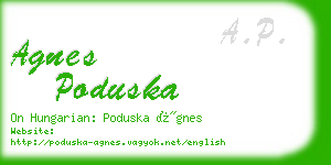 agnes poduska business card